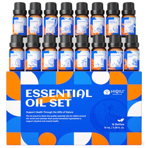 HIQILI Essential Oils Set,Top 16 Aromatherapy Oils for Diffusers for Home,Plant Therapy,Candle...