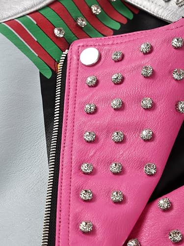 Bellivera Women's faux leather Motorcycle Jacket Zip up stand with Pockets4