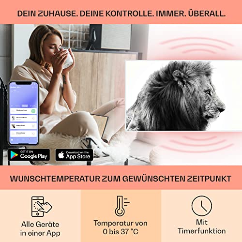 Klarstein Infrarotheizung, Infrarot Heizung mit IoT/ WiFi App- Steuerung, Erkennung Offener Fenster, Effiziente Infrarotheizung mit Thermostat, Heizung zur Wandmontage, CO2- Freie Elektroheizung 700 Watt-3