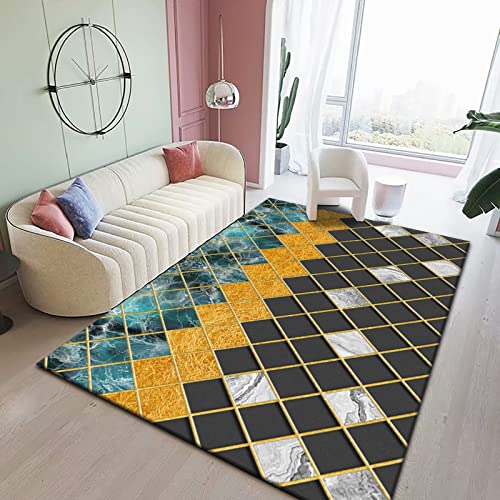 Alfombras de área para sala de estar, antideslizante, diseño geométrico moderno, alfombra gruesa para dormitorio, pasillo, mesita de noche y oficina