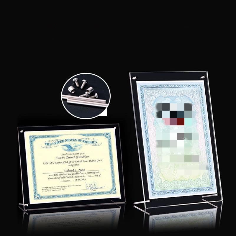 Miniatura 8 de Leoyoubei Marco de fotos flotante de acrílico de doble panel de 5 x 7 pulgadas con soporte de soporte, transparente sin marco, para bebé, amigo,