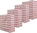 Set of 4 Extra-Large Plastic Checkered Storage Laundry Shopping Bags W. Zipper & Handles Size 23"x23"x5" Assorted Colors
