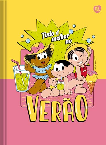 Kit de Caderno, Brochura Costurado 1/1, Capa Dura, Turma da Mônica, 80 Folhas, Animativa, Pacote com