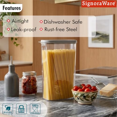Image of Signoraware Modular Oval Transparent No.4 Plastic Container (2.3 Ltr, Grey