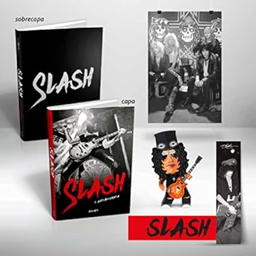 Capa do livro Slash - A Autobiografia (edição de luxo com brindes): Parece exagero, mas aconteceu