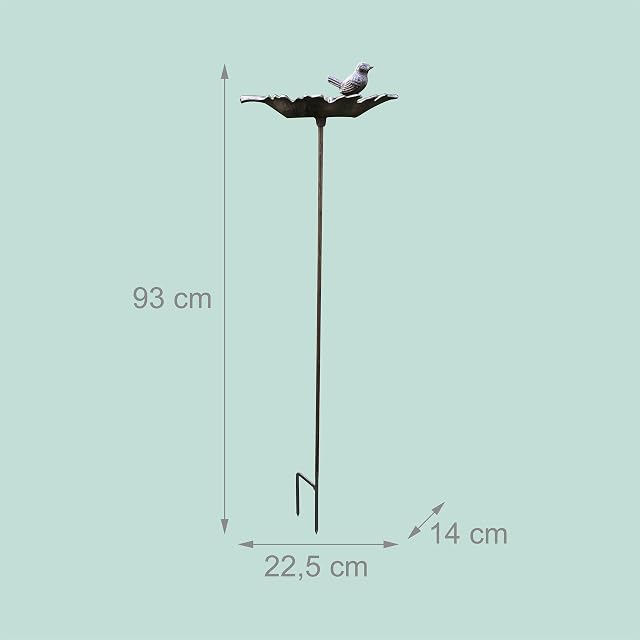Foto 4 de 8 de Relaxdays Fuente para pájaros, 93 x 22,5 x 14 cm, Hierro Fundido, marrón