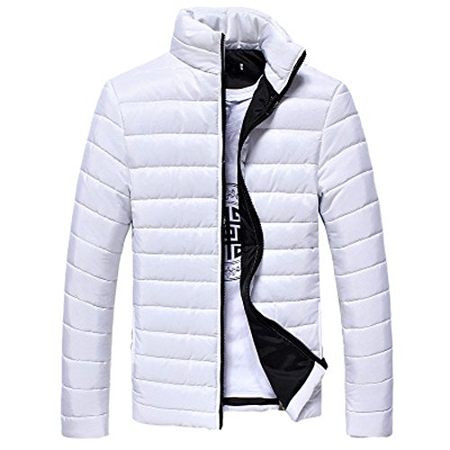 Puffer Jacket, Forthery Men's Lightweight Packable Down Puffer Jacket (White, Tag XXL= US XL)