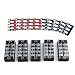 URBEST 5Pcs Terminal Block 4 Position Dual Row Screw Covered Strip 600V 25A with 400V 25A 4 Position Pre Insulated Terminal Barrier Strip Red/Black 10Pcs