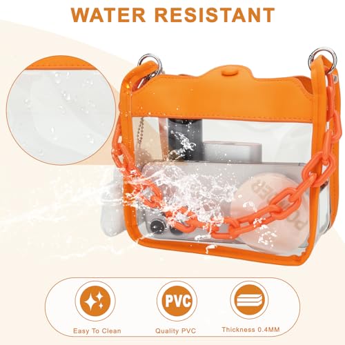 Image of Clear Bag Stadium Approved, Small Crossbody Bag for Concerts Sports Events, Clear Clutch Purses for Women