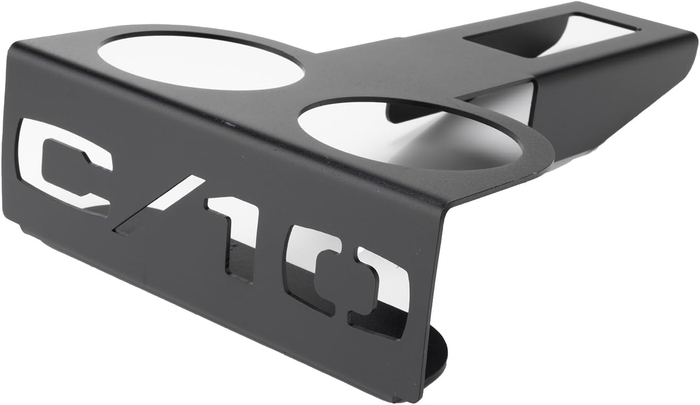 Stainless Steel Cup Holder for 1973-1987 Chevy & GMC Square Body C/K & C/10 Trucks – Fits Ashtray Slot, No Drilling Black Powder