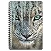 3D LiveLife Libreta A5 - Hielo azul de Deluxebase. 80 páginas de bloc de notas lenticular 3D de leopardo de nieve e ilustraciones con licencia del reconocido artista Collin Bogle
