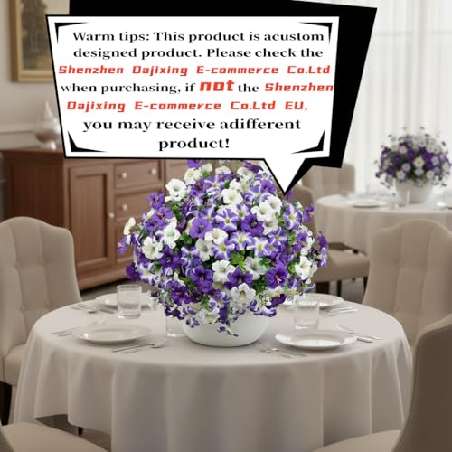 Artificial Flowers for Outdoors Fake Flowers Decor 12 Bundles Silk Morning Glory Plants for Planter Porch Patio Yard Garden (12, Purple) image 7