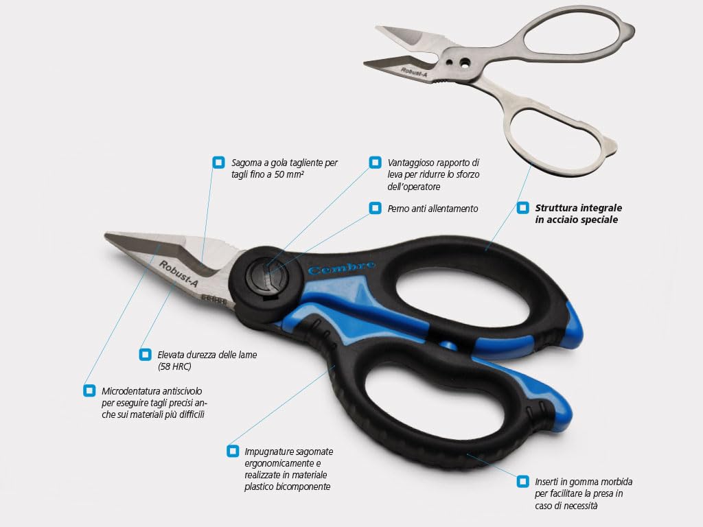 Cembre SC5X Forbici Robust-A con Struttura in Acciaio Inox