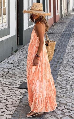 Image of PRETTYGARDEN Women Summer Dresses 2026 Spaghetti Strap Scoop Neck Floral Maxi Dress Flowy Boho Long Sundress with Pockets