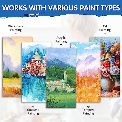 Image of FIXSMITH Stretched White Blank Canvas - 10x20 Inch, 5 Pack,Primed Large Canvas,100% Cotton,5 /8 Inch Profile of Super Value Pack for Acrylics,Oils & Other Painting Media