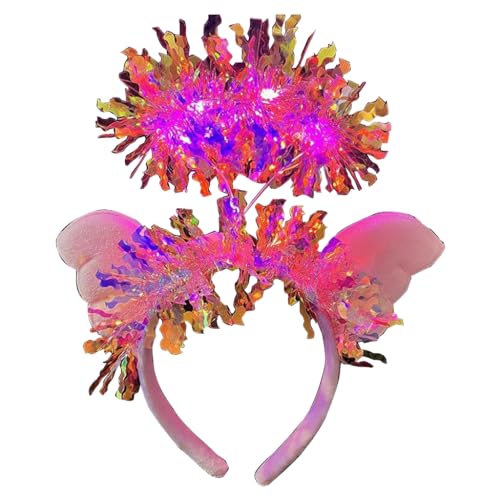 LEDライト付きの明るい糸ヘッドバンドヘアバンド大人とティーンエイジャー向けのクリスマスホリデーコスチュームアクセサリー