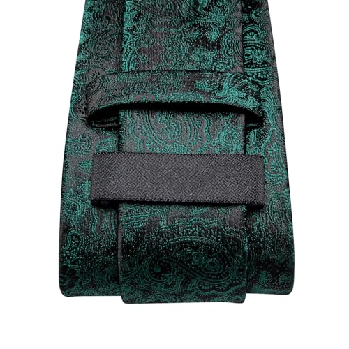 Image of Dubulle Silk Ties Set for Men Formal Paisley Striped Necktie Pocket Square Cufflinks 3PCS Sets Wedding Business Party