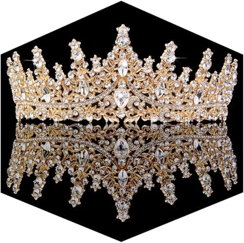 Gold Crown for Women Crystal Princess Tiaras Rhinestone Queen Hea...