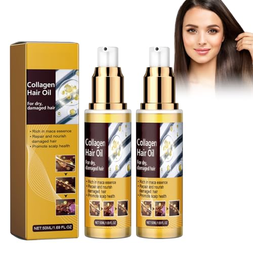 Grgowe Huile et Masque Capillaire au Collagène - Sérum Réparateur pour Cheveux Crépus et Abîmés - Soins Capillaires - 2 Pièces