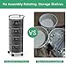 Rotating Kitchen Storage Rack No Assembly, 4-Tier Metal Storage Tower Basket Shelves Organizer on Rolling Wheels with Removal Drawers for Fruit Vegetable Grocery Corns Potato Onion (4-Tier, Black)