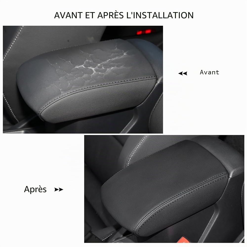 Housse pour Accoudoir Voiture, pour Renault Kangoo 2007-2018 Facile à Nettoyer Console Centrale Accoudoir Boîte Couverture Tapis Anti-poussière,B-Black