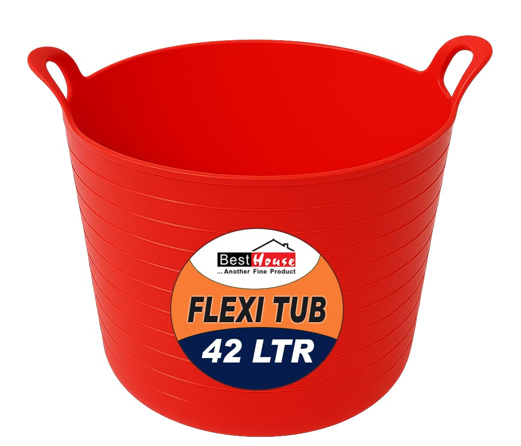 Best House | 3 Pcs of Flexi Tub with Handles | Small Size | Mini | 7 Litres | Black | Garden Tubs | Plastic Storage Container for Home, Washing, Garden Waste and DIY Projects — view 36