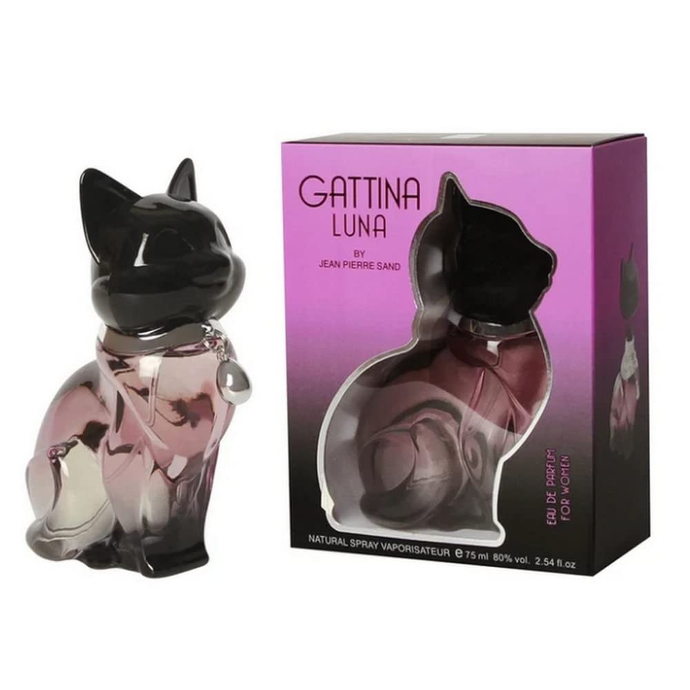 Jean-Pierre Sand Gattina - Eau de parfum 75 ml - Parfum pour femme dans un flacon de collection - Idéal comme cadeau - Parfum pour femme dans un flacon chat (Luna)