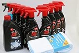 Inhalt je 500 ml 1 x Felgenreiniger, 1 x Polsterreiniger, 1 x Autoreifen Pflegereiniger, 1 x Lederpflege, 1 x Insektenentferner, 1 x Cockpit Reiniger Zitrone Frisch und Vanille,1 x Glasreiniger, 1 x Kunststoffreiniger, 1 x Auto Wachs, 1 x Auto Shampoo 