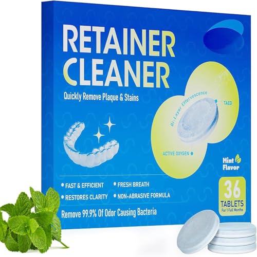 Cleaning Tablets - 36 Tablets,Retainer Cleaning Tablets,Denture Cleaner,Mouth Guard Cleaner for Cleaning Dentures & Orthodontic Dental Appliances
