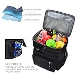 MIYCOO Lunch Bag & Lunch Box for Men Women Double Deck - Leakproof Insulated Soft Large Adult Lunch Cooler Bag for Work (Black,15L) - Image 4