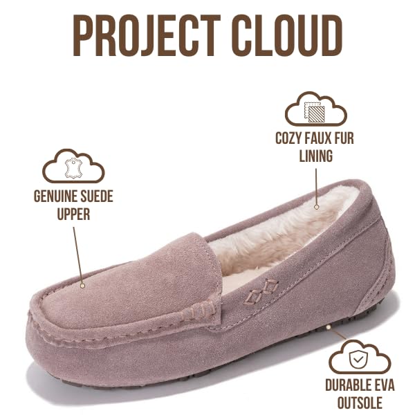 Project Cloud Genuine Leather Loafers for Women - Comfortable Outdoor Slippers for Women Footwear with Memory Foam - Womens Slippers - Stylish Womens Moccasin (Cathi)2