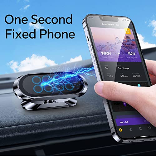 Image of 【2-Pack】 Magnetic Phone Holder for car, [ Super Strong Magnet][ with 4 Metal Plate ] iPhone Magnetic CarMount for Cell Phone, [ 360 Rotation ] Universal Dashboard Adhesive Car Magnetic Phone Mount