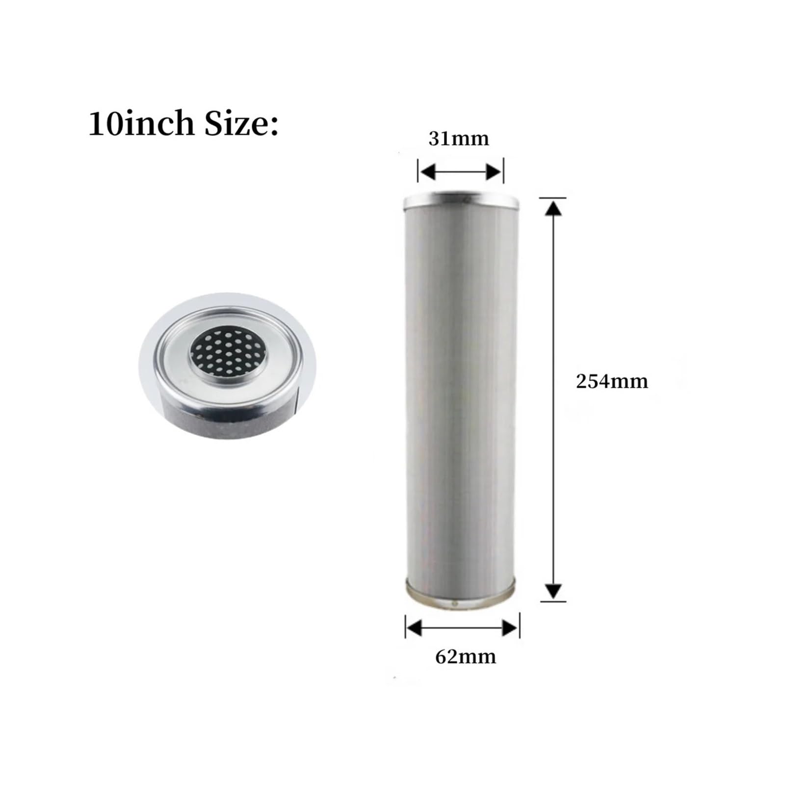 El Filtro De Agua De Acero Inoxidable De 10 Pulgadas Se Puede Limpiar Y Reutilizar, Resistente A Altas Temperaturas, 5 Micrones Y Más Piezas(1 micron)
