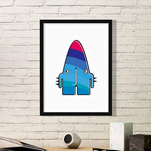 Cadre peintures estampes alien bleu simple image univers DIYthinker support noir medium - 2