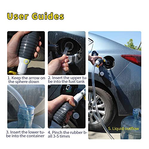 Image of RECLUSE Fuel Transfer Pump Newest High Flow Liquid Pipe Siphon Hand Pump Portable Manual Car Bike Fuel Transfer Pump for Petrol Diesel, Water, Fish Tank, Oil Liquid Water Tank