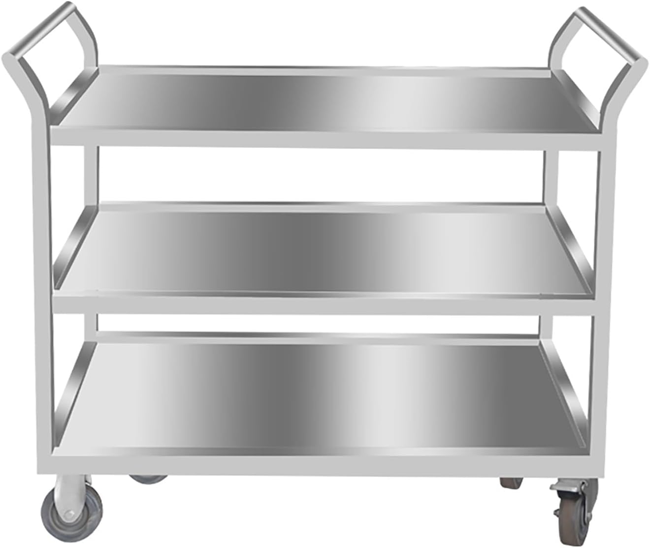 Stainless Steel Worktables Cart with Wheels,Kitchen Island Trolley Serving Cart,with 360° Casters,for Laboratory Hospital Office Salon Beauty
