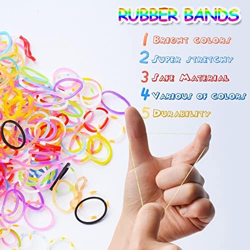 1700+Colorfur Loom Rubber Bands Set ,Rainbow Rubber Bands for Bracelet Making Kit DIY Band Bracelet Mega Refill Kit Girls Gift to Improve Imagination ,X-mas Birthday Gift for Kids
