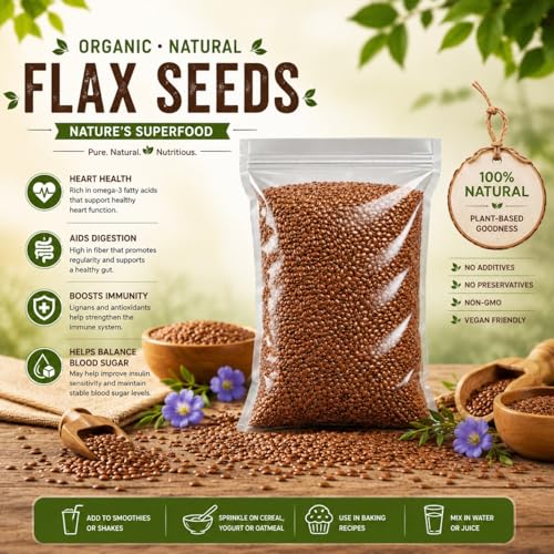 Image of Flax Seeds 200g (Pack of 2) | Alsi Ke Bij | Raw Seeds for Eating | Rich in Protein, Fiber and Omega-3 Fatty Acids