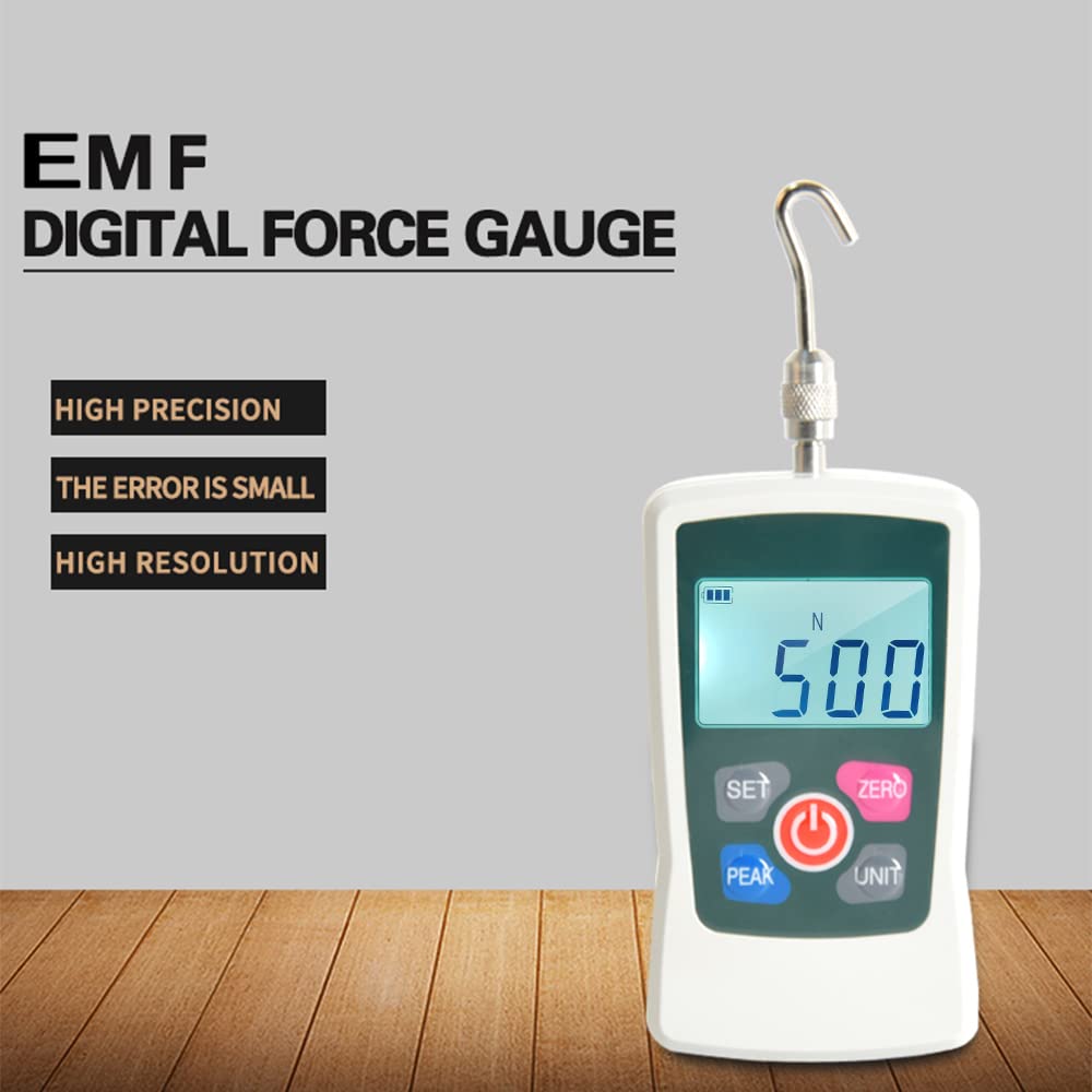 Dioche Medidor De Fuerza De Empuje Y Tracción Digital, Medidor De Fuerza Portátil Con Pantalla Retroiluminada Y Apagado Manual, 500N