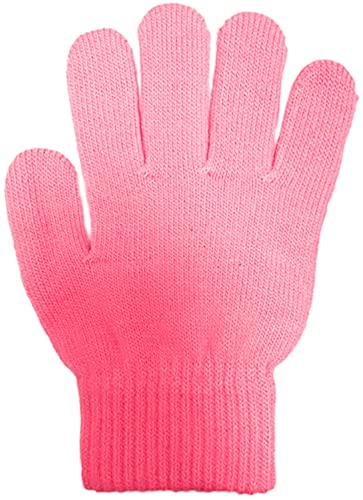 ChloeNoel | Figure Skating Gloves | Soft Stretchy Ice Skating Gloves | Anti-Slip Grip | Warm, Breathable, Quick-Dry, Moisture-Wicking, Comfortable Snug Fit, Lightweight | Pink | Junior Size | GV22-PK