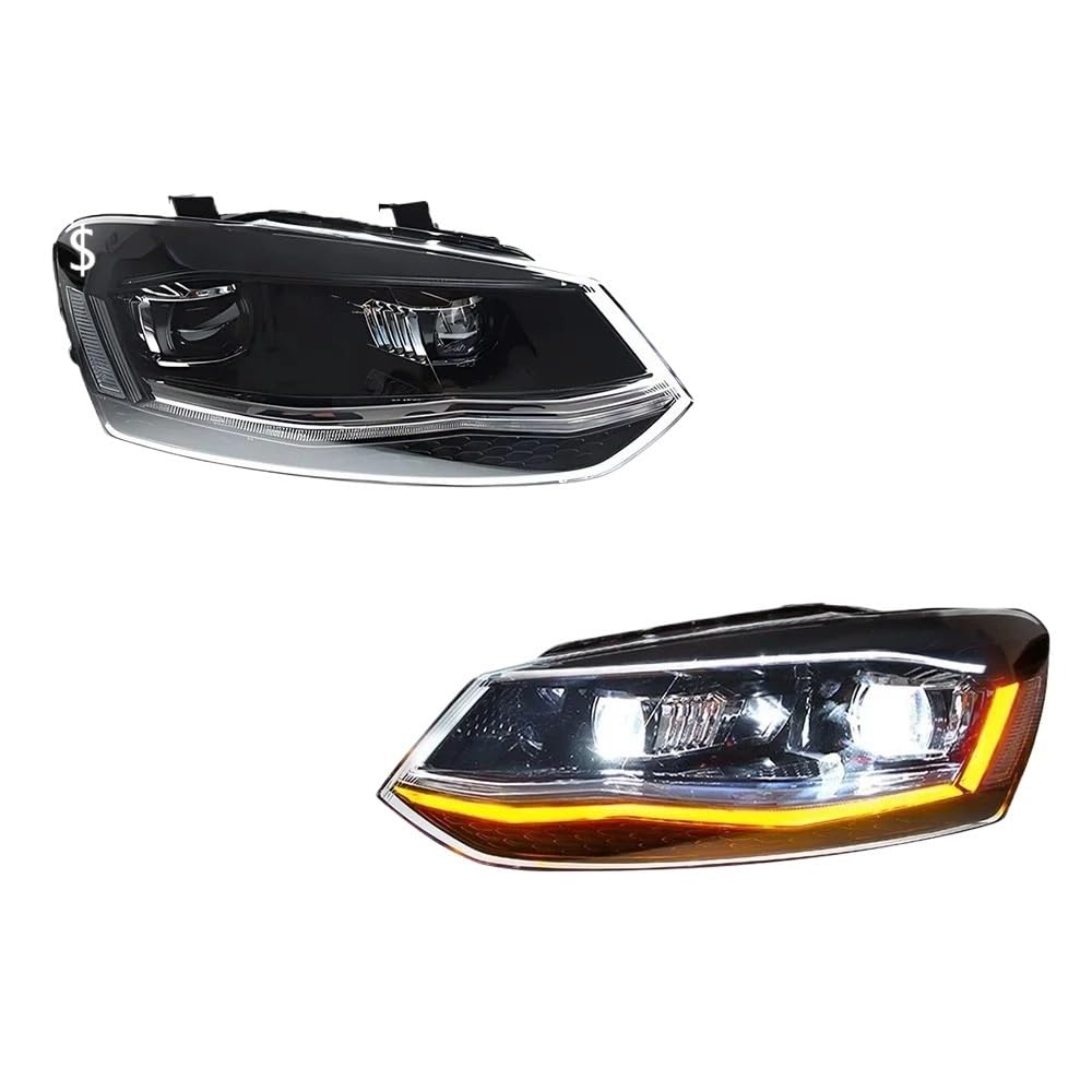Faros LED para VW Polo 2011-2018 con luces antiniebla traseras e intermitentes coche 8