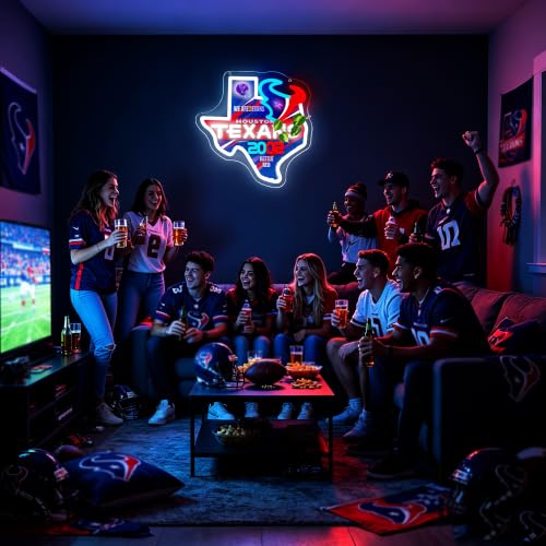 Image of Football Neon Sign for Wall Decor Football Logo Neon Light for Man Cave