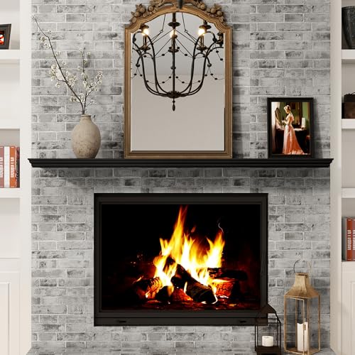 Image of 55 Inch Floating Shelves for Wall, 9.3 inchD Crown Molding Wood Display Shelf
