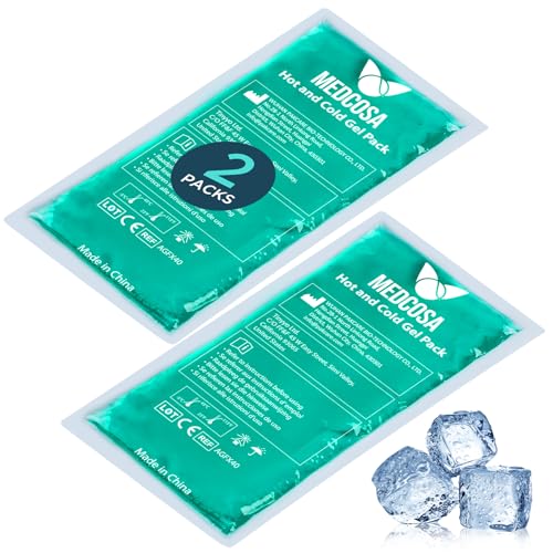 Medcosa - Set de bolsas de gel frío/calor | 2 bolsas de frío flexibles para lesiones deportivas, dolores musculares, ciática, migrañas y mucho más | Compresas de frío/calor reutilizables multifunción