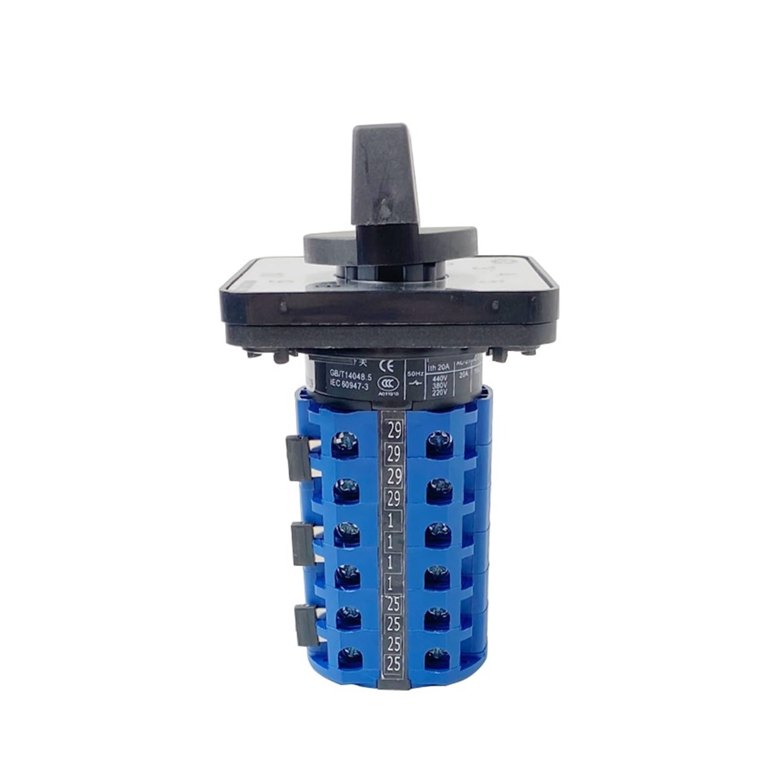JGNAYRKJQI LW26-20/6 Rotary Cam Switch 64X64mm Panel 690V 20A 6 Poles for Welding Machine 10 Position Silver Contact