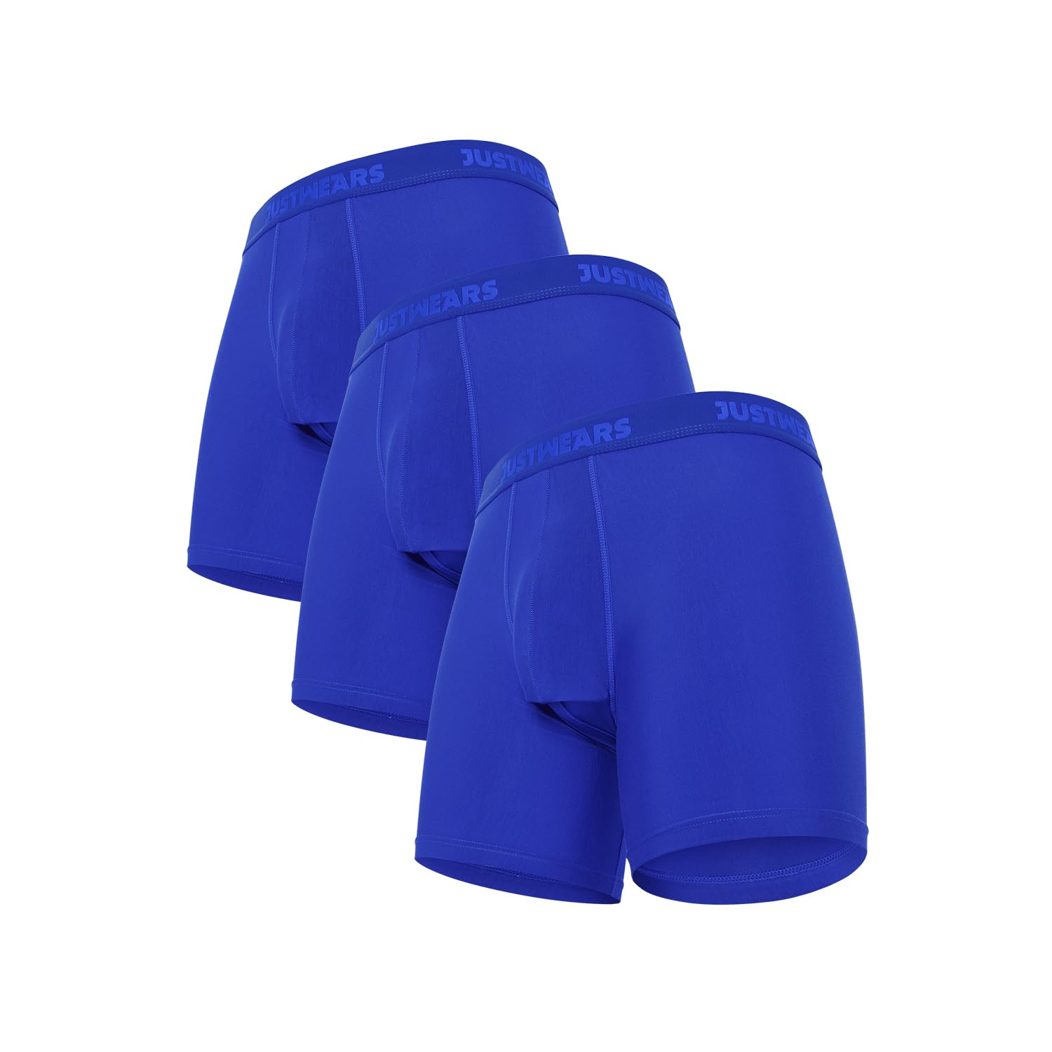 JustWears Men's Boxer Briefs Active 3 Pack in Boulder Blue, MicroModal Air, Seamless, Tag-less Design (UK, Alpha, L, Regular, Regular)