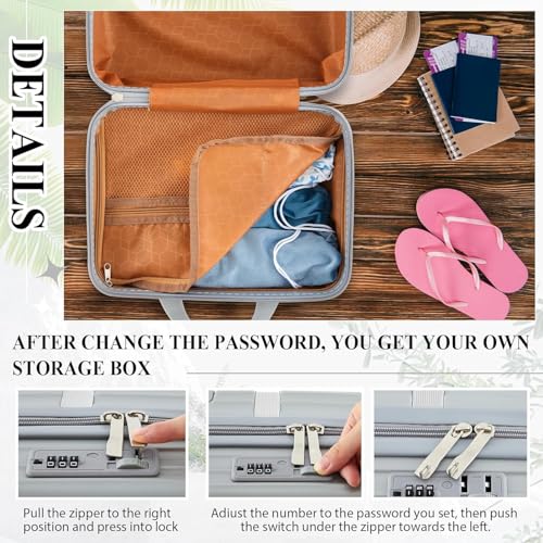Image of Portable Hard Shell Cosmetic Bag Travel Case, Small Travel Hand Luggage with Elastic Band, Mini Abs Carrying Makeup Case Suitcase (B-Silver)