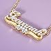 Double Plated Name Necklace Personalized Custom Name Necklace 18k Gold Plated Nameplate Pendant Customized Name Plate Necklace for Women Men(Style A)