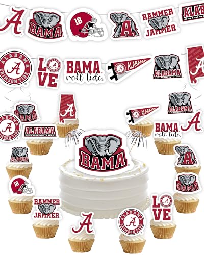 Alabama Crimson Tide Cake Topper & Party Decorations Roll Tide 42 Pcs