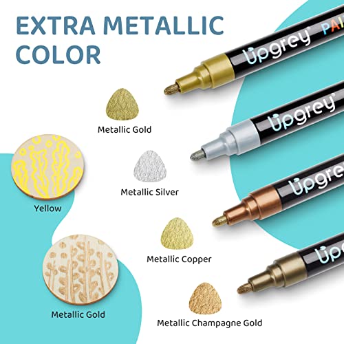 Upgrey Paint Markers Paint Pens, Oil-Based Pen 50 Pack, Oil Painting Marker, Quick Dry And Permanent, Waterproof Pen Set For Rock Painting, Stone, Wood, Fabric, Plastic, Canvas, Glass, Mugs, Diy #TOP3